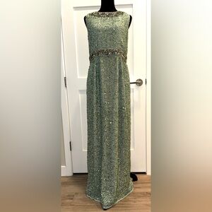 Mac Duggal 10839 Mint Green Sequin column Gown 10